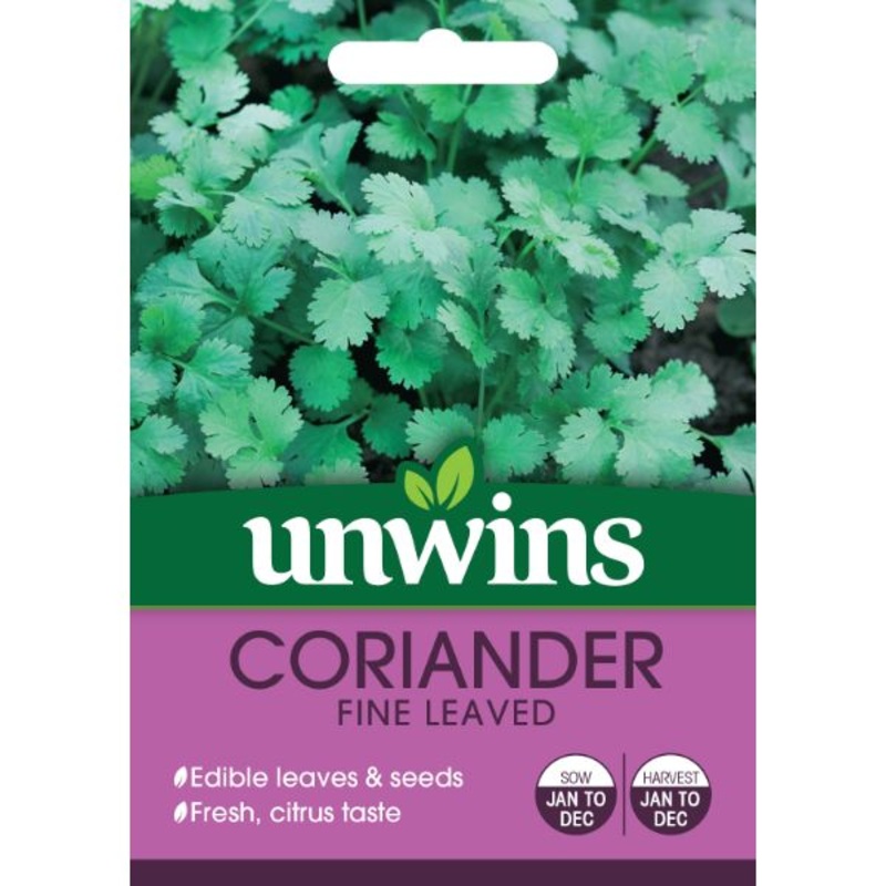 Unwins Seed Packet Herb Coriander Fine Leaved