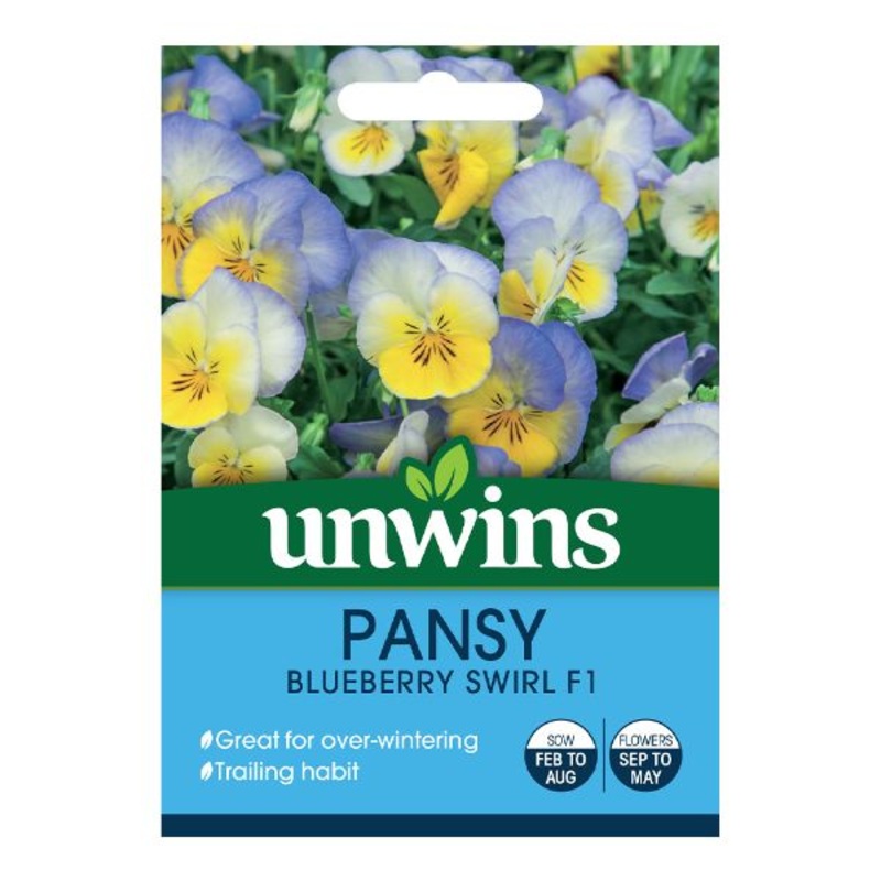 Unwins Seed Packet Pansy Blueberry Swirl