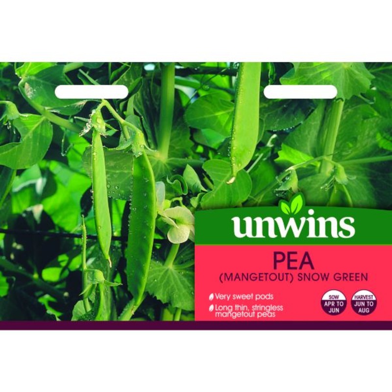 Unwins Seed Packet Pea (Mangetout) Snow Green (Snow Pea)