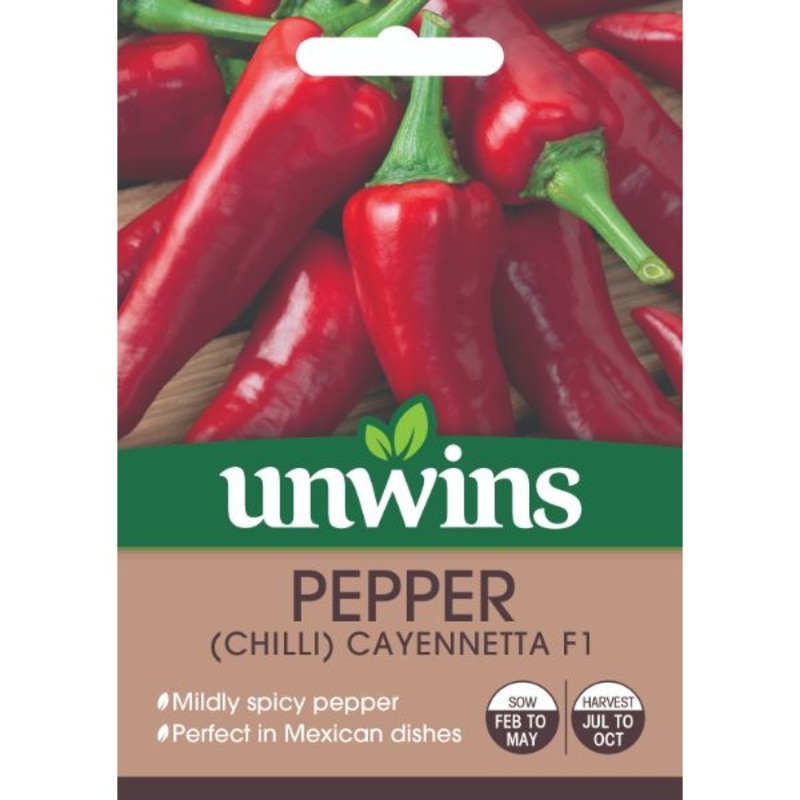 Unwins Seed Packet Pepper (Chilli) Cayennetta F1