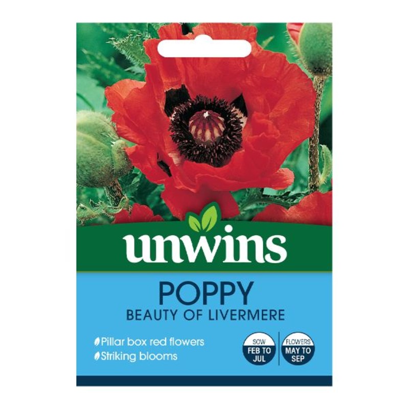 Unwins Seed Packet Poppy Beauty Of Livermere