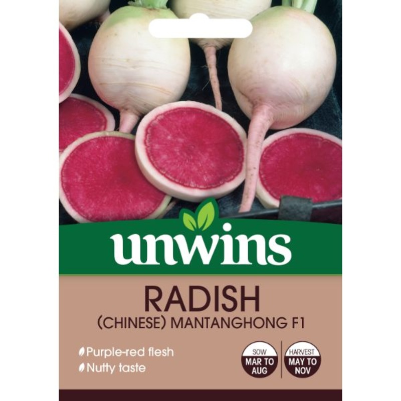 Unwins Seed Packet Radish Chinese Mantanghong F1