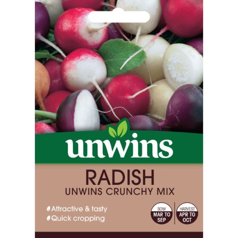 Unwins Seed Packet Radish Globe Unwins Crunchy Mix