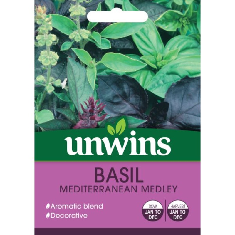 Unwins Seed Packet Herb Basil Mediterranean Medley
