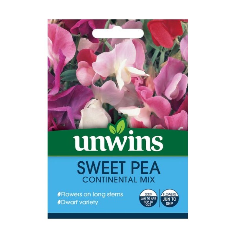 Unwins Seed Packet Sweet Pea Continental Mix