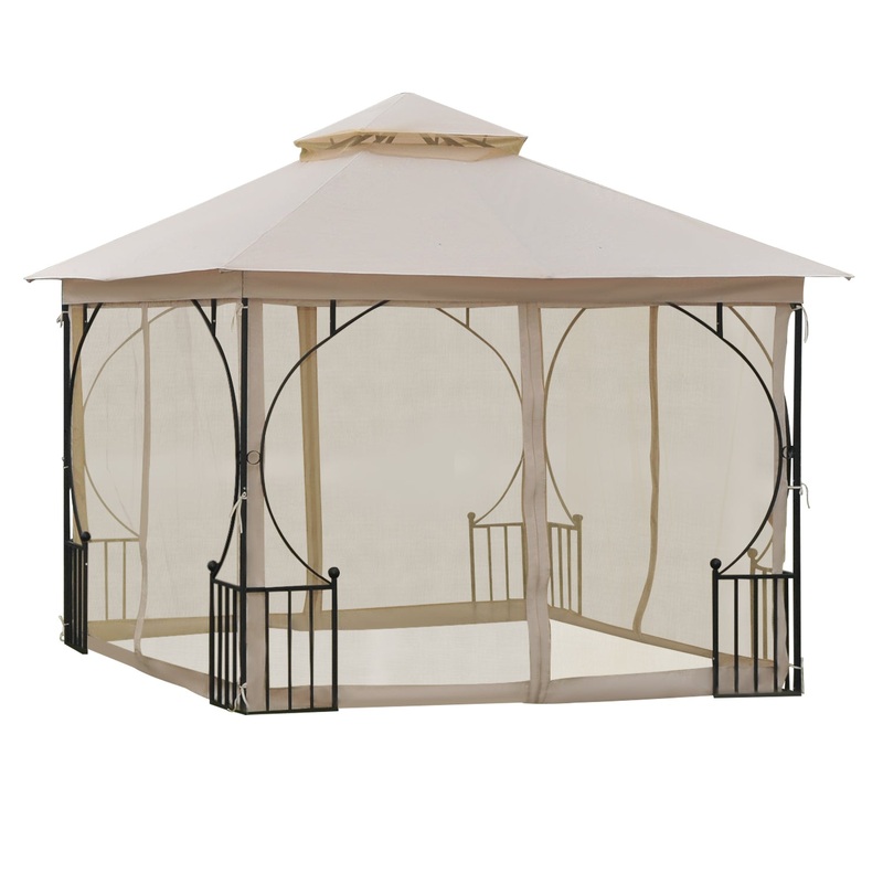 10’x10′ Patio Gazebo, Outdoor Garden Canopy for Events Party Backyard with Mosquito Netting