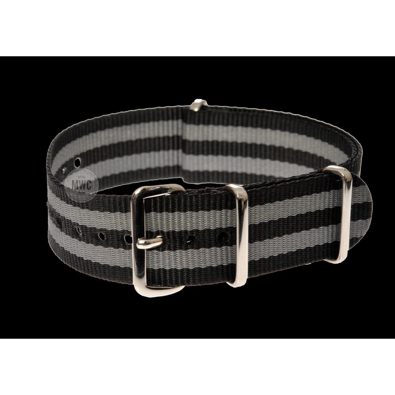 18mm James Bond 007 NATO Military Watch Strap (nickel metalware)