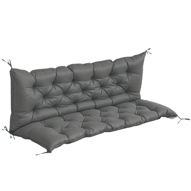 59 x 40 x 4 Outdoor Bench Cushion, 4 Thick Filling, Dark Grey