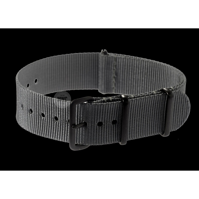 PVD Grey NATO Military Watch Strap blacked out fittings