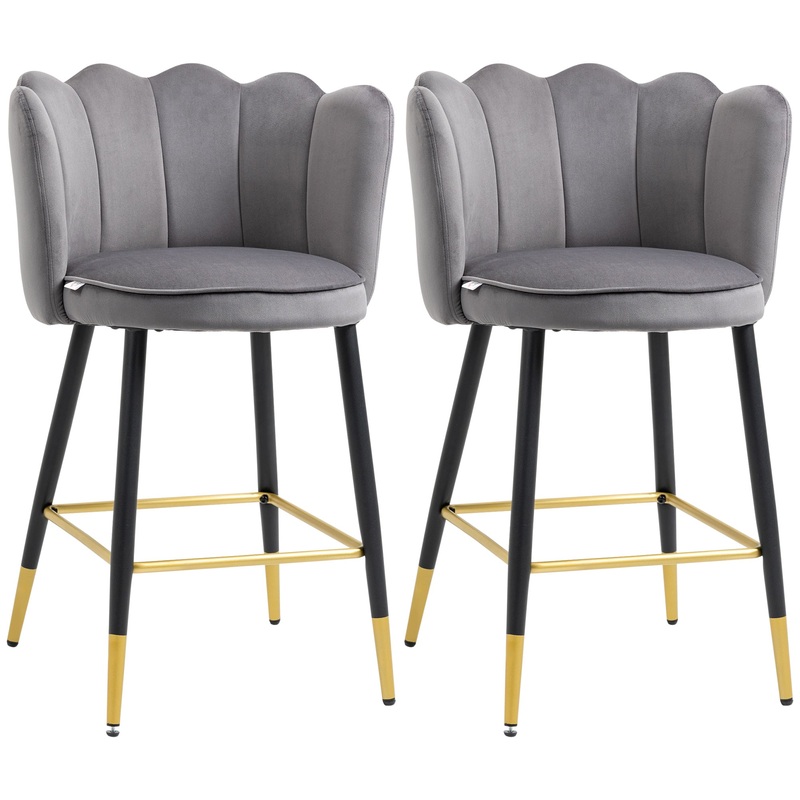 Modern Counter Height Bar Stools Set of 2, 23.2×20.5×35.4, Grey