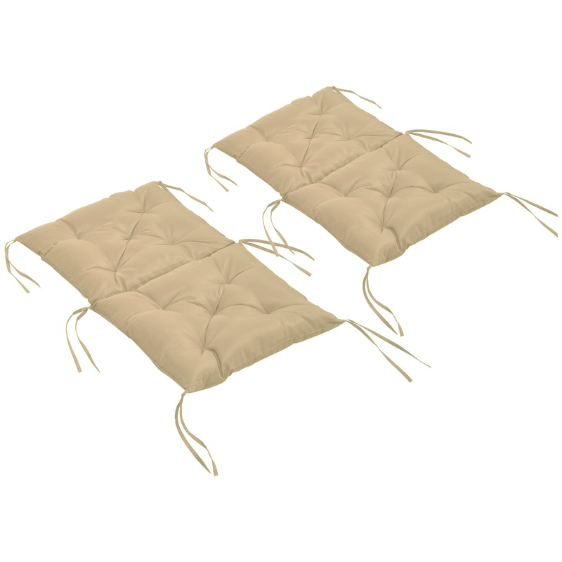 Set of 2 Garden Chair Cushions Seat Pad with Backrest for Sunbeds, Rocking Chairs, Loungers, Outdoor &; Indoor Use