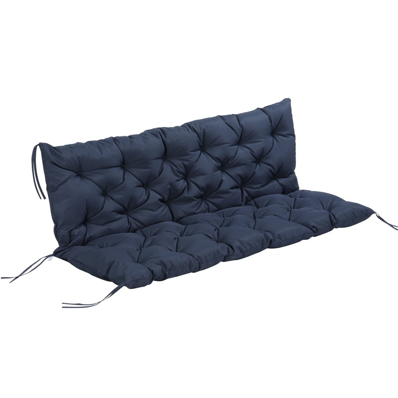 Porch Swing Cushion, Garden Bench Cushion with Backrest, Non-Slip 3-Seater, 59.1 x 38.6, Dark Blue