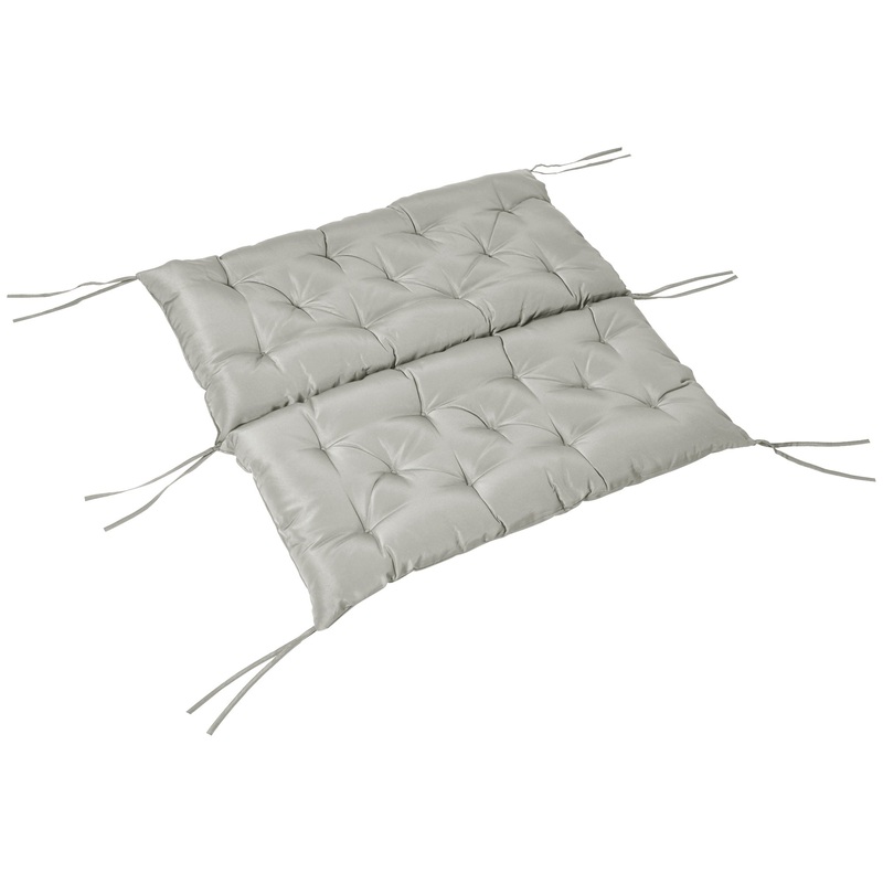 2-Seater Garden Bench Cushion Swing Chair Mat Replacement with Backrest, for Indoor and Outdoor, 39.4×38.6, Grey