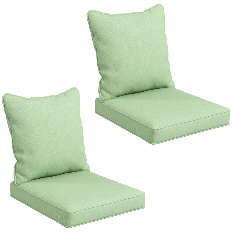 4-Piece Seat Cushion Back Pillows Replacement, Patio Chair Cushions Set for Indoor Outdoor, Green