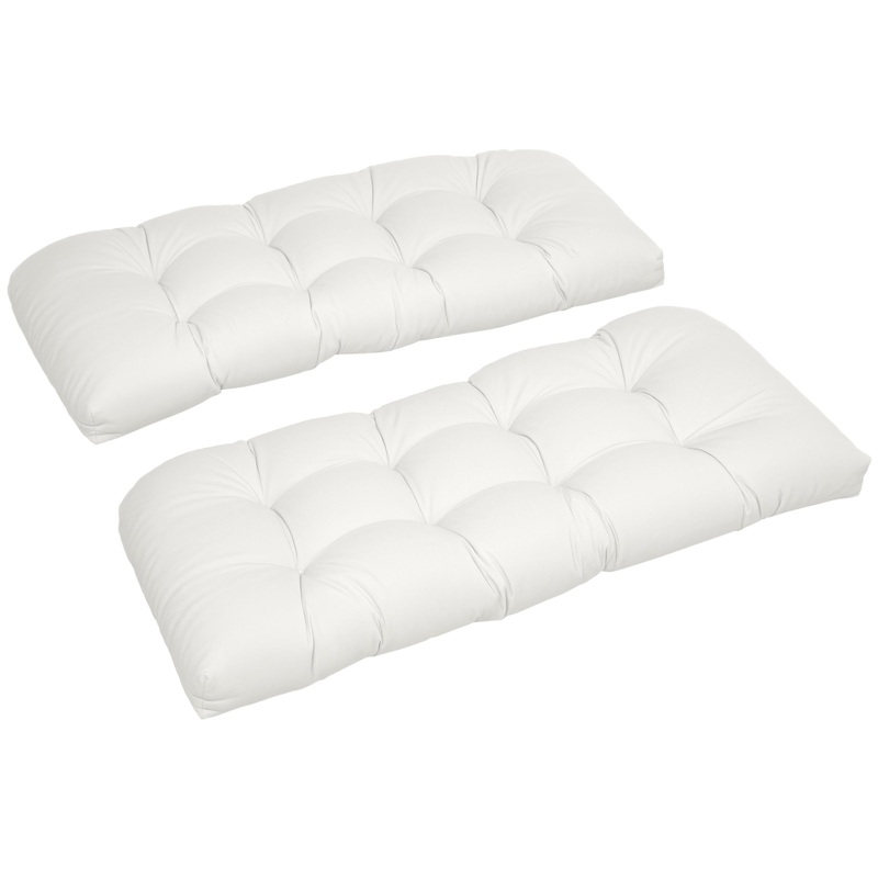 Patio Bench Replacement Cushions, 2 Seater, 43 x 19 x 3, Cream White
