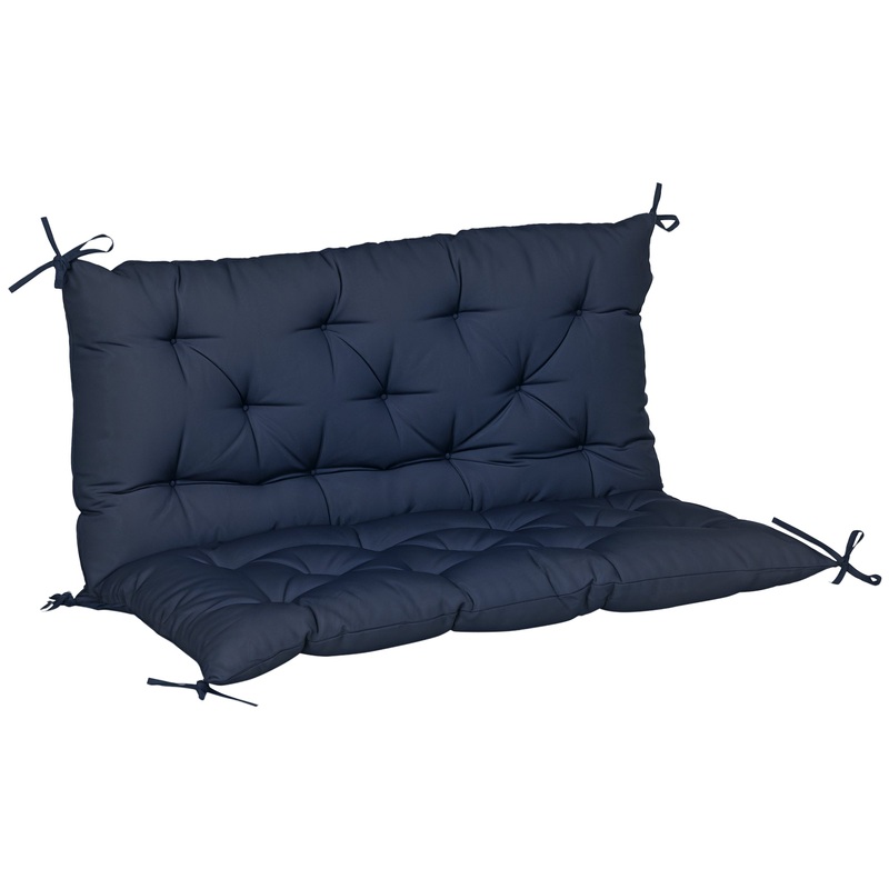 Porch Swing Cushion Garden Bench Cushion with Backrest, Non-Slip 2-Seater Thick Pad, Swing Chair Mat Replacement for Indoor and Outdoor, 39.4 x 38.6, Dark Blue