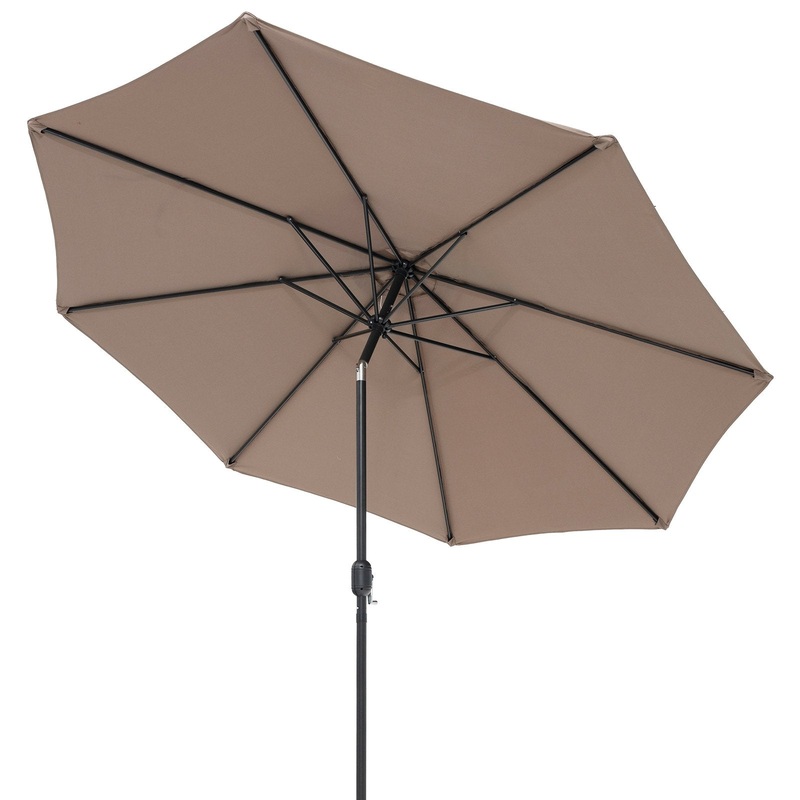 10 Feet Outdoor Patio Umbrella with Tilt Adjustment and Crank, Tan