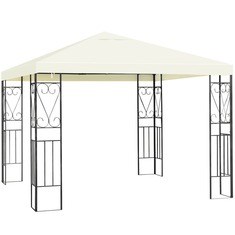 10 x 10 Feet Patio Gazebo Canopy Tent Garden Shelter, Beige