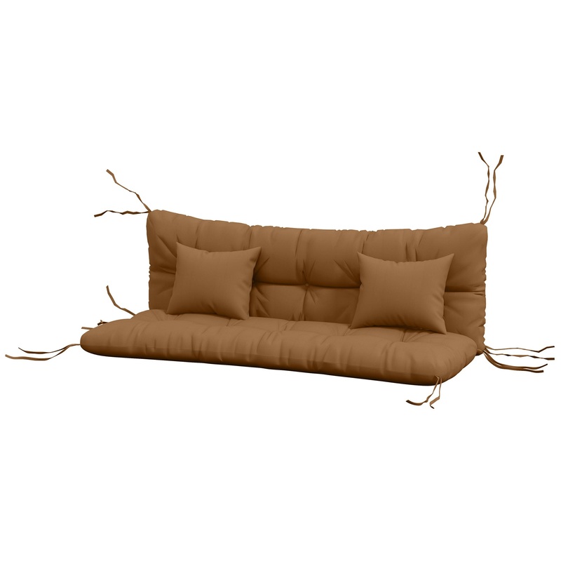 4-Piece Back and Seat Cushion Pillows Replacement and Pillows, Patio Chair Cushions Set with Ties, Tan
