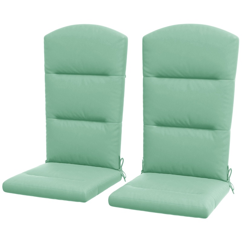 Patio Chair Cushions for Adirondack Chair Replacement Cushions with Back and Ties, Set of 2, Green
