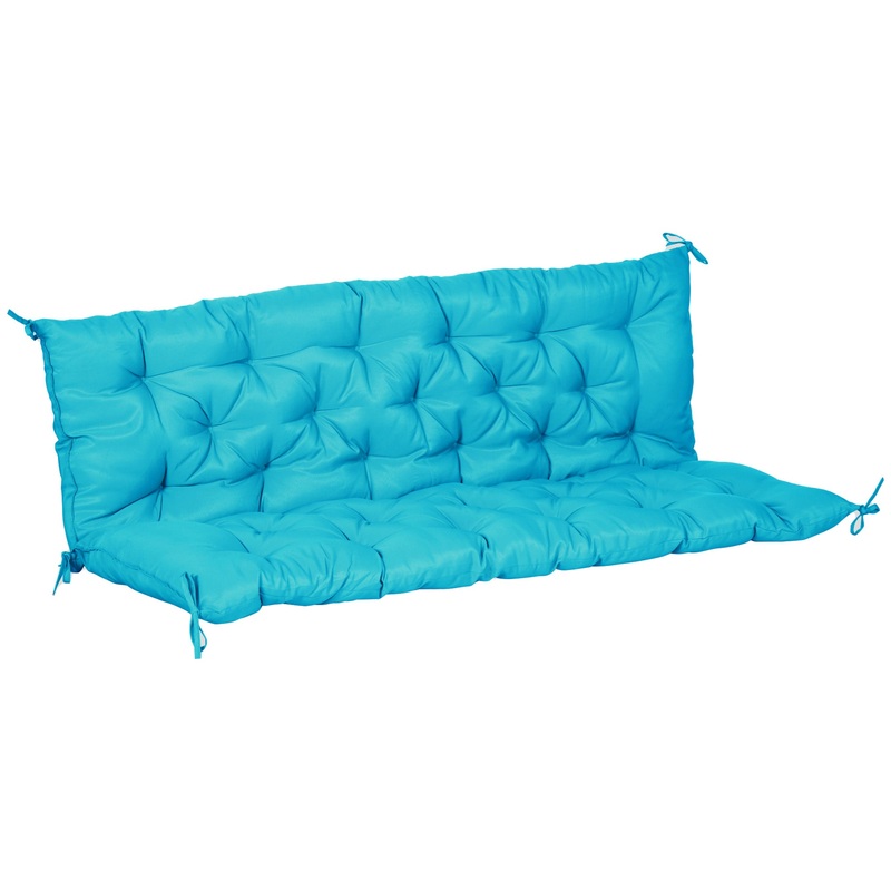 Porch Swing Cushion, Garden Bench Cushion with Backrest, Non-Slip 3-Seater, 59.1 x 38.6, Turquoise