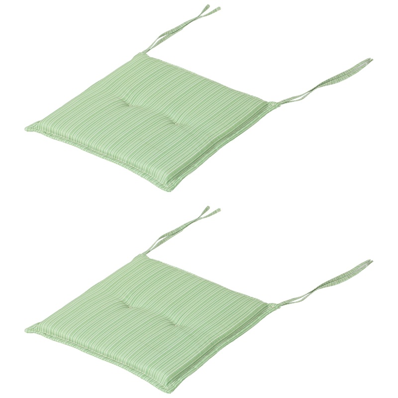 2-Piece Seat Cushion Set, Outdoor Patio Chair, Button Tufted, Green