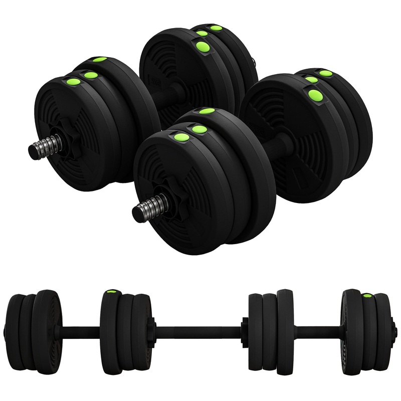 44LBS 2-in-1 Adjustable Barbell &; Dumbbells Set, Weights Set with Non-slip Handles for Men and Women Home Gym Training