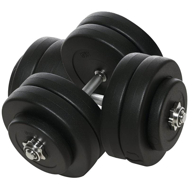 Adjustable 2 x 55lbs Weight Dumbbell Set for Weight Fitness Training Exercise Fitness Home Gym Equipment, Black (Pair)