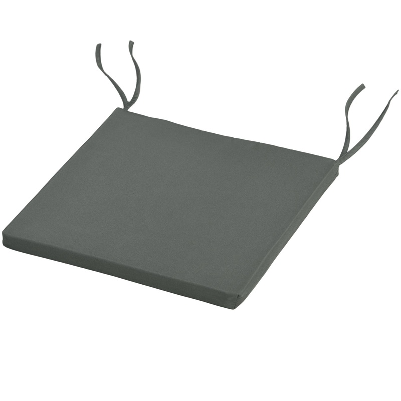 6-Piece Seat Cushion Pillows, Patio Chair Cushions with Ties, Charcoal Grey