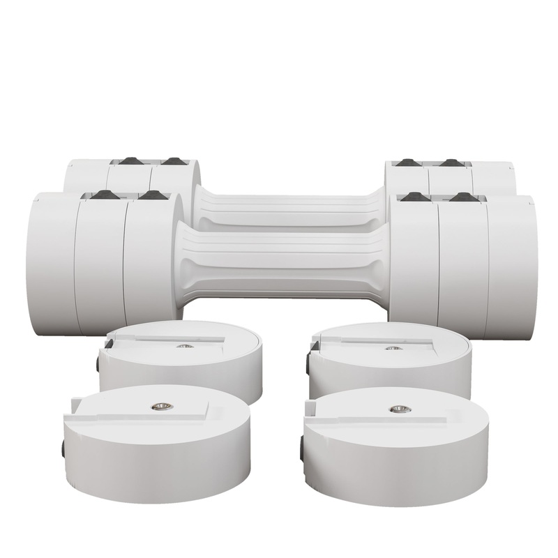 11lbs Adjustable Dumbbell Set, 12 Weight Plates, Non-Slip Handles, White