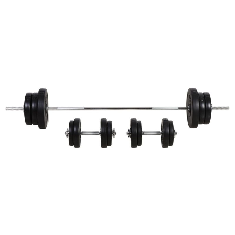 145lbs Dumbbell &; Barbell Adjustable Set Plate Bar Clamp Rod Home Gym Sports Area Exercise
