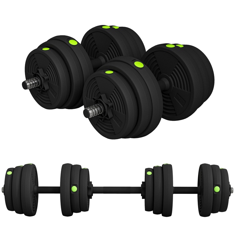 55LBS 2-in-1 Adjustable Barbell &; Dumbbells Set, Weights Set with Non-slip Handles for Men and Women Home Gym Training