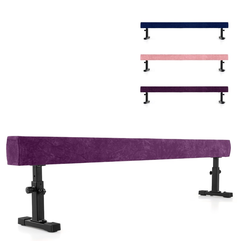 7.5 Feet High and Low Gymnastics Beam with 3 Heights, Purple