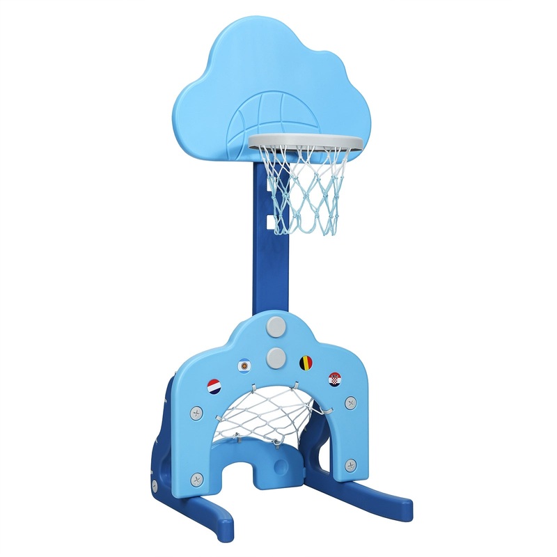 3-in-1 Kids Basketball Hoop Set with Balls, Blue