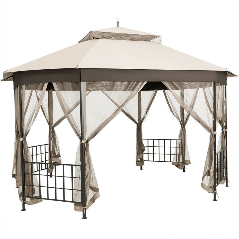 10x 12 Octagonal Patio Gazebo, Beige