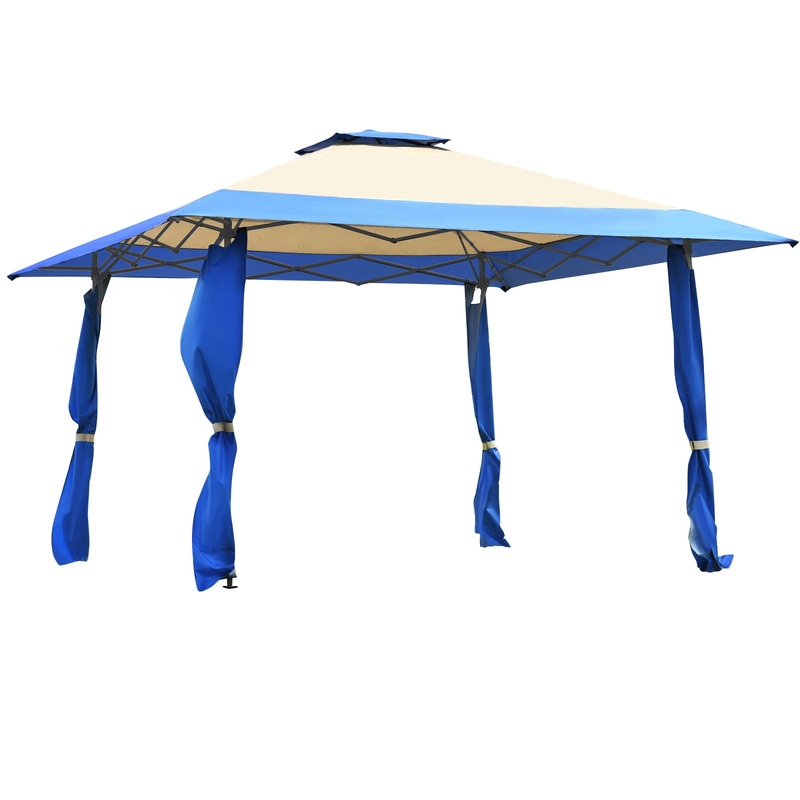 13 Feet x 13 Feet Pop Up Canopy Tent Instant Outdoor Folding Canopy Shelter, Blue