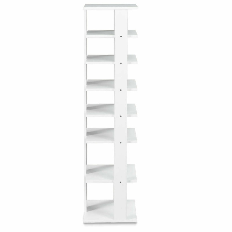 Wooden Shoes Storage Stand 7 Tiers Shoe Rack Organizer Multi-shoe Rack Shoebox, White