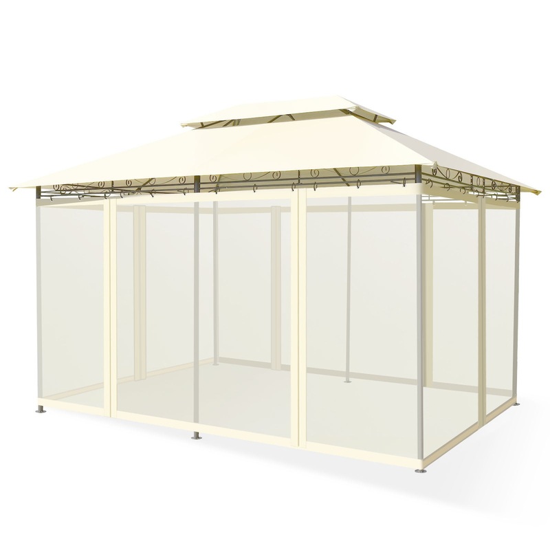 10 Feet x 13 Feet Tent Canopy Shelter with Removable Netting Sidewall, Beige