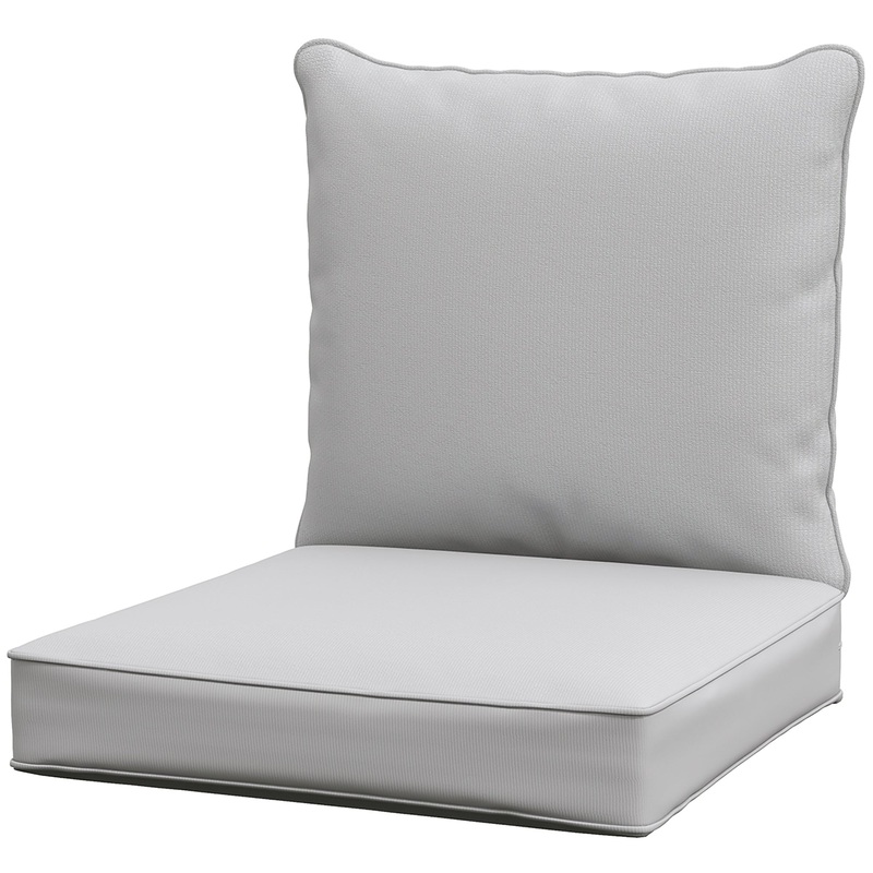 Patio Chair Cushions, Thick Deep Seat Outdoor Seat Cushion with Back Cushion, Light Grey