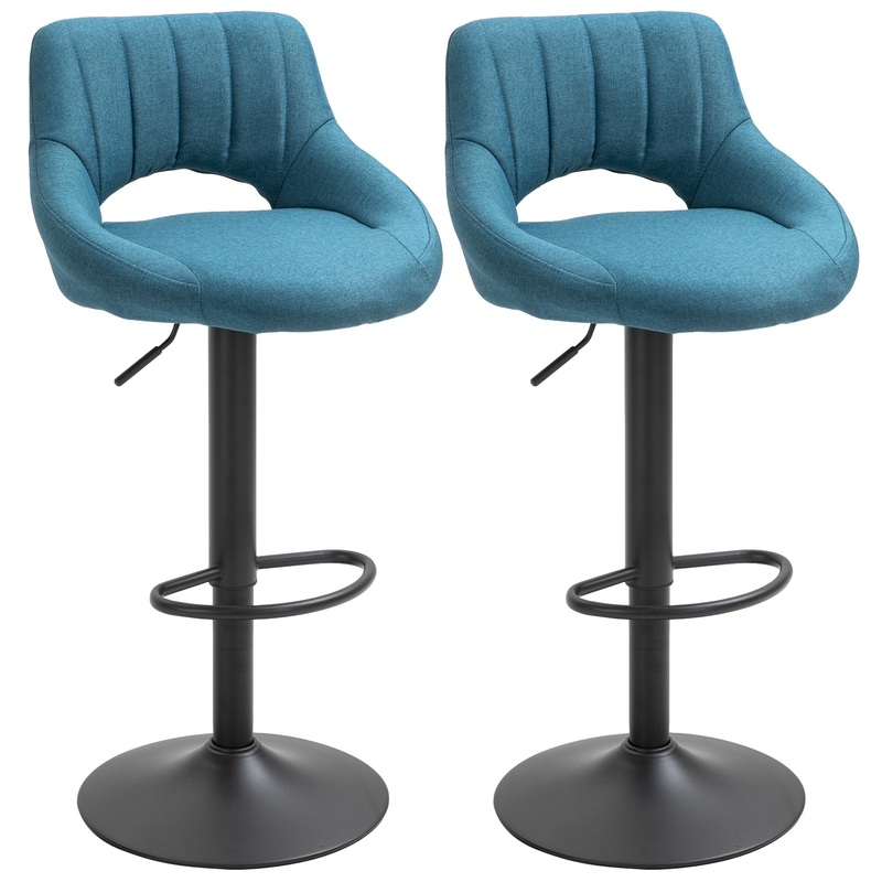 Swivel Counter Height Bar Stools Set of 2, Adjustable Height, Blue