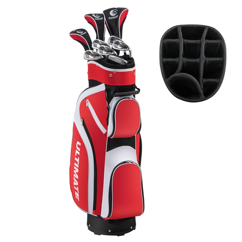 10 Pieces Ladies Complete Golf Club Set with Alloy Driver, Red