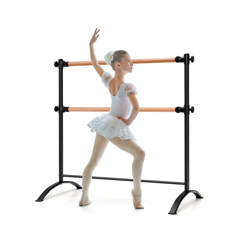 4 Foot Portable  Freestanding Double Ballet Barre, Black