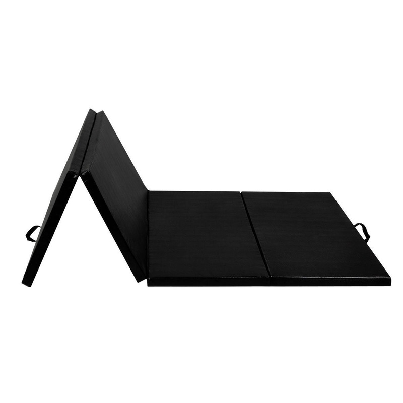 4′ x 8′ x 2 Inch Folding Panel Exercise Gymnastics Mat, Black