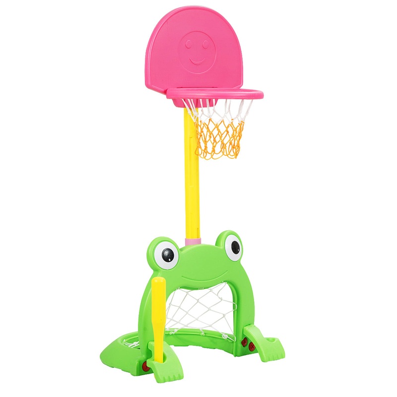 3-in-1 Kids Basketball Hoop Set Stand, Multicolor