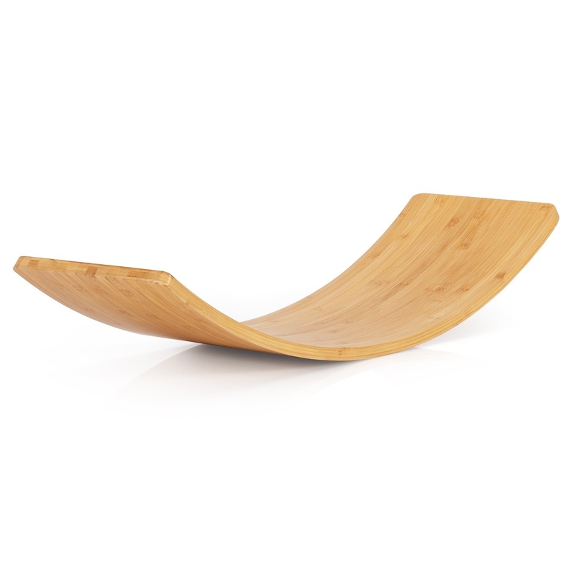 35.5 Inch Wooden Wobble Balance Board for Toddler and Adult, Natural