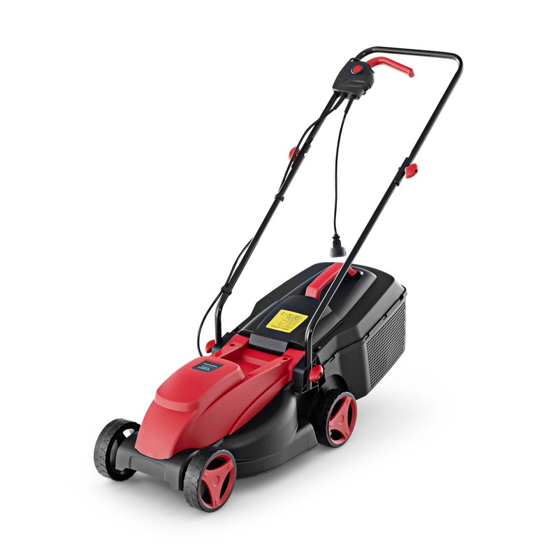10 AMP 13 Inch Electric Corded Lawn Mower with Collection Box, Red
