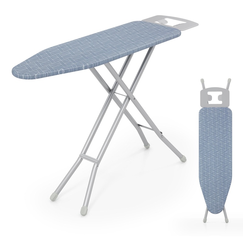 48 Inch x 13.5 Inch Ironing Board with Iron Rest for Home, Gray