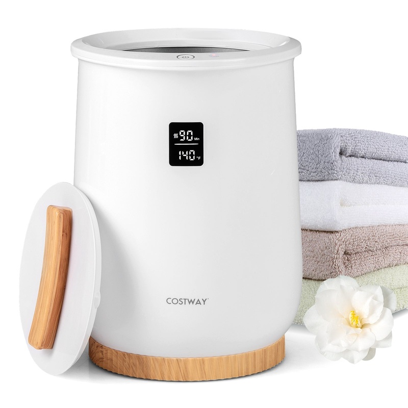 20L Large Heated Towel Warmer with LED Display and Button Control, White
