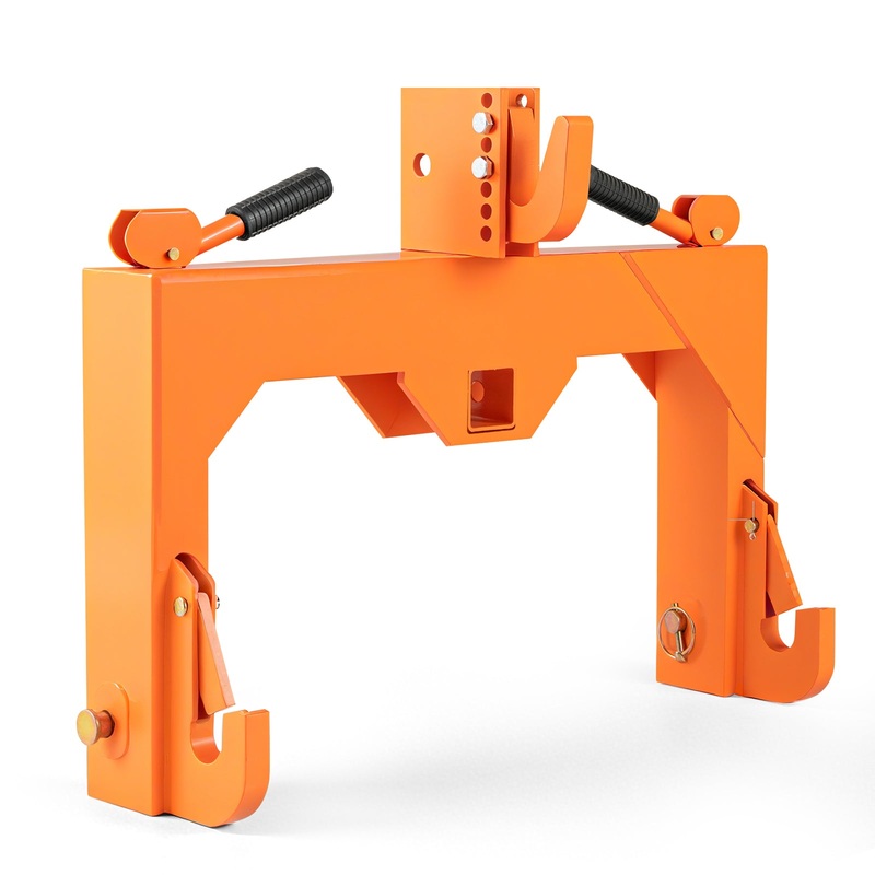 3-Point Quick Hitch with 5 Level Adjustable Bolt for Farming, Orange