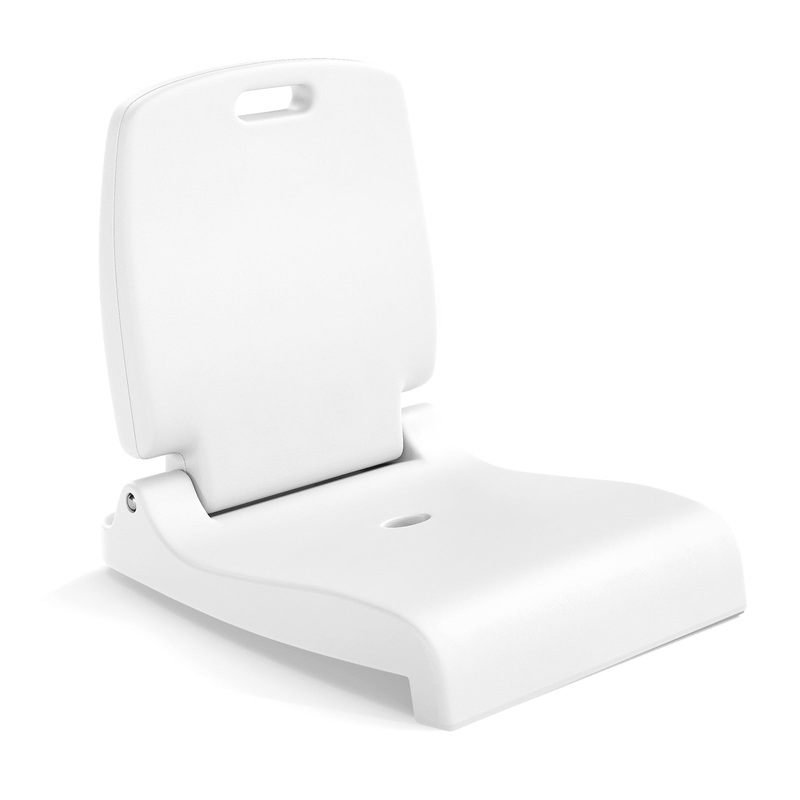 Foldable Outdoor Pool Chair with Handle and Back Support, White